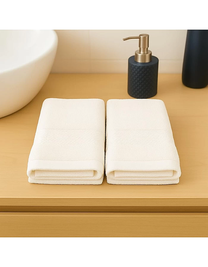 Burak Tekstil 2-Pieces Towel, 100% Cotton, Hand Towel 100 * 50 cm (Purple, Hand Towel (100 * 50 cm))