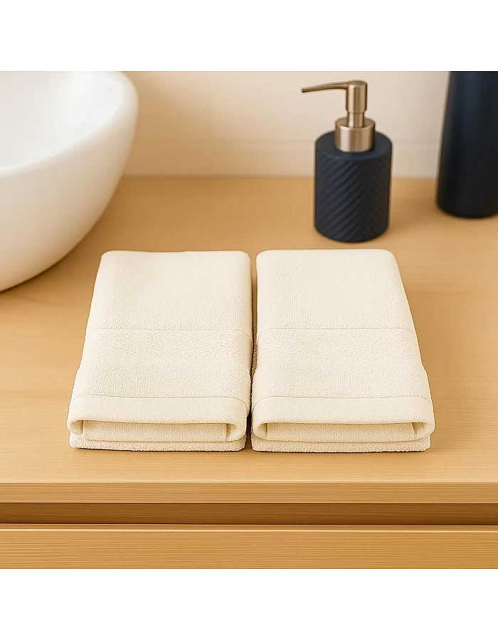 Burak Tekstil 2-Pieces Towel, 100% Cotton, Hand Towel 100 * 50 cm (Purple, Hand Towel (100 * 50 cm))