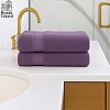 Burak Tekstil 2-Pieces Towel, 100% Cotton, Hand Towel 100 * 50 cm (Purple, Hand Towel (100 * 50 cm))