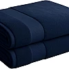 Burak Tekstil 2-Pieces Towel, 100% Cotton, Hand Towel 100 * 50 cm (Purple, Hand Towel (100 * 50 cm))
