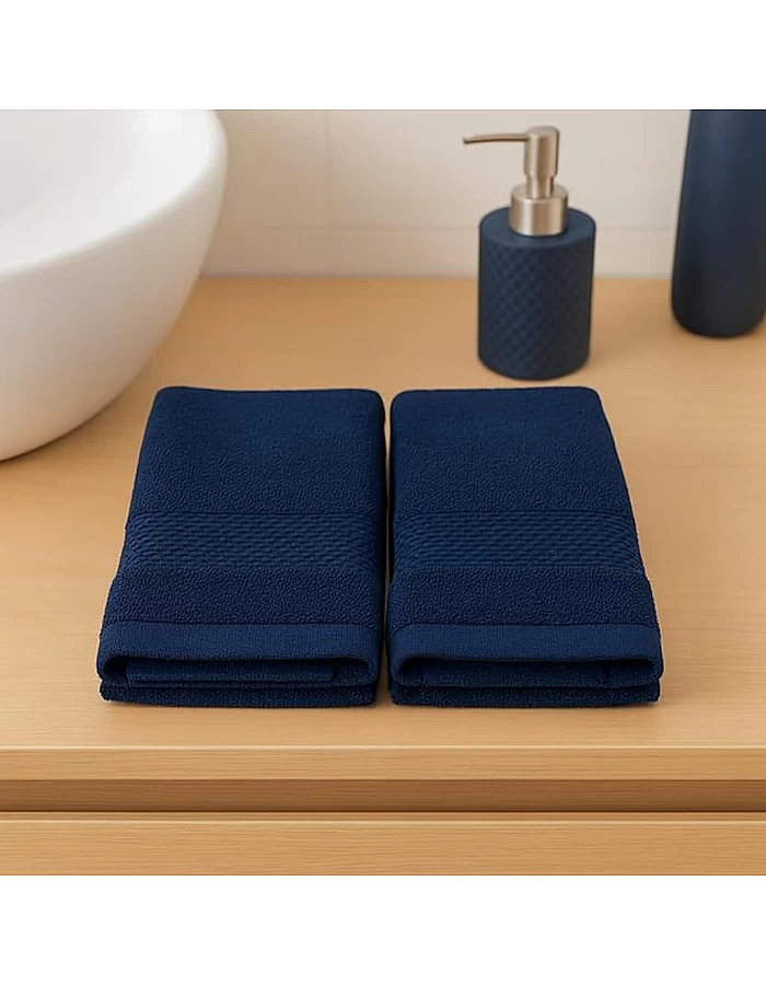 Burak Tekstil 2-Pieces Towel, 100% Cotton, Hand Towel 100 * 50 cm (Purple, Hand Towel (100 * 50 cm))