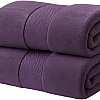 Burak Tekstil 2-Pieces Towel, 100% Cotton, Hand Towel 100 * 50 cm (Purple, Hand Towel (100 * 50 cm))