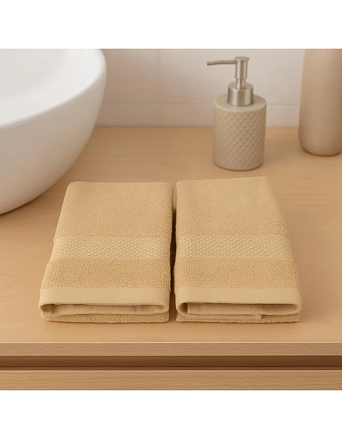 Burak Tekstil 2-Pieces Towels, 100% Cotton, Hand Towel 100 * 50 cm (Barn Red, Hand Towel (100 * 50 cm))