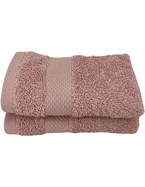 Burak Tekstil 2-Pieces Towels, 100% Cotton, Hand Towel 100 * 50 cm (Barn Red, Hand Towel (100 * 50 cm))