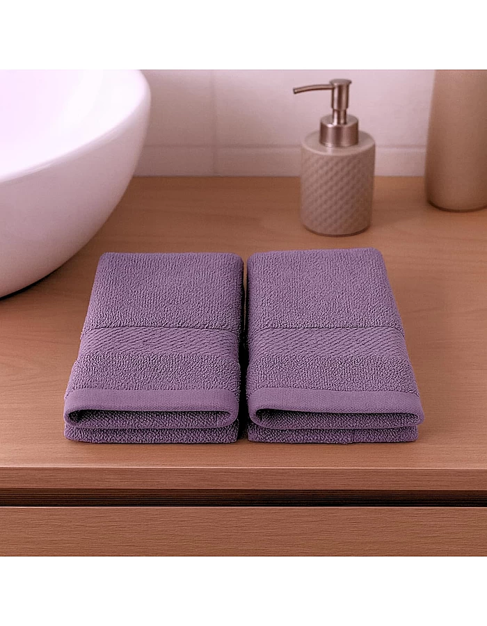Burak Tekstil 2-Pieces Towels, 100% Cotton, Hand Towel 100 * 50 cm (Barn Red, Hand Towel (100 * 50 cm))
