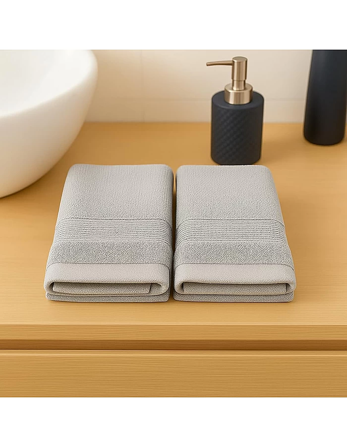 Burak Tekstil 2-Pieces Towels, 100% Cotton, Hand Towel 100 * 50 cm (Barn Red, Hand Towel (100 * 50 cm))