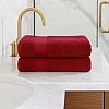 Burak Tekstil 2-Pieces Towels, 100% Cotton, Hand Towel 100 * 50 cm (Barn Red, Hand Towel (100 * 50 cm))