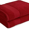 Burak Tekstil 2-Pieces Towels, 100% Cotton, Hand Towel 100 * 50 cm (Barn Red, Hand Towel (100 * 50 cm))