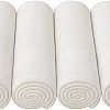 Burak Tekstil Cotton Bath Towels Set with Jacquard Leaf Border, Soft Absorbent Fade Resistant, for Bathroom Gym Hotel Spa, 4 Pack (Beige, 4 Face Towels (30x30 cm))