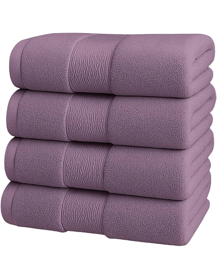 Burak Tekstil Cotton Towel Set, 4 Pieces, Bath Towel 170 x 40 cm, Hand Towel 100 x 50 cm, Face Towel 30 x 30 cm (Kashmere, 2 Bath Towels 2 Face Towels)