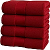 Burak Tekstil Cotton Towel Set, 4 Pieces, Bath Towel 170 x 40 cm, Hand Towel 100 x 50 cm, Face Towel 30 x 30 cm (Kashmere, 2 Bath Towels 2 Face Towels)