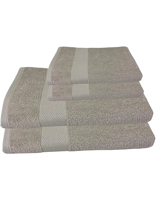 Burak Tekstil Cotton Towel Set, 4 Pieces, Bath Towel 170 x 40 cm, Hand Towel 100 x 50 cm, Face Towel 30 x 30 cm (Kashmere, 2 Bath Towels 2 Face Towels)