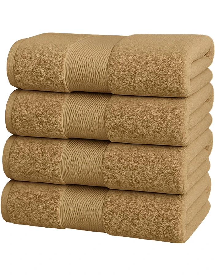 Burak Tekstil Cotton Towel Set, 4 Pieces, Bath Towel 170 x 40 cm, Hand Towel 100 x 50 cm, Face Towel 30 x 30 cm (Kashmere, 2 Bath Towels 2 Face Towels)