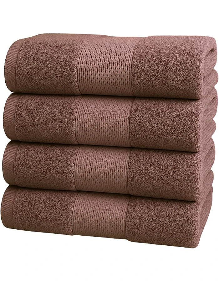 Burak Tekstil Cotton Towel Set, 4 Pieces, Bath Towel 170 x 40 cm, Hand Towel 100 x 50 cm, Face Towel 30 x 30 cm (Kashmere, 2 Bath Towels 2 Face Towels)