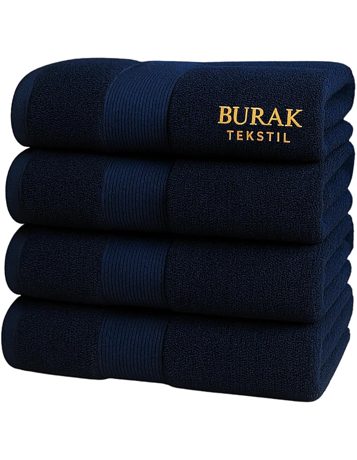 Burak Tekstil Cotton Towel Set, 4 Pieces, Bath Towel 170 x 40 cm, Hand Towel 100 x 50 cm, Face Towel 30 x 30 cm (Kashmere, 2 Bath Towels 2 Face Towels)