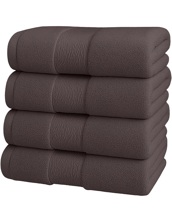 Burak Tekstil Cotton Towel Set, 4 Pieces, Bath Towel 170 x 40 cm, Hand Towel 100 x 50 cm, Face Towel 30 x 30 cm (Kashmere, 2 Bath Towels 2 Face Towels)