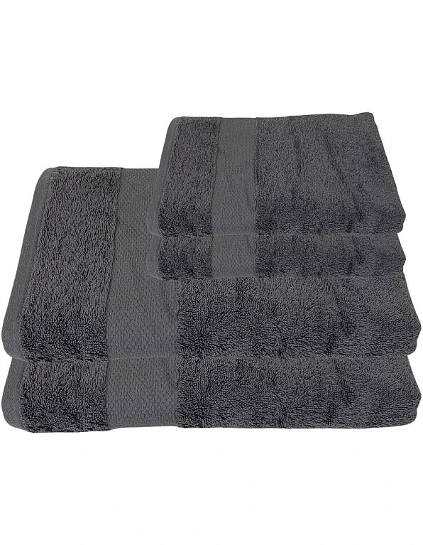 Burak Tekstil Cotton Towel Set, 4 Pieces, Bath Towel 170 x 40 cm, Hand Towel 100 x 50 cm, Face Towel 30 x 30 cm (Kashmere, 2 Bath Towels 2 Face Towels)
