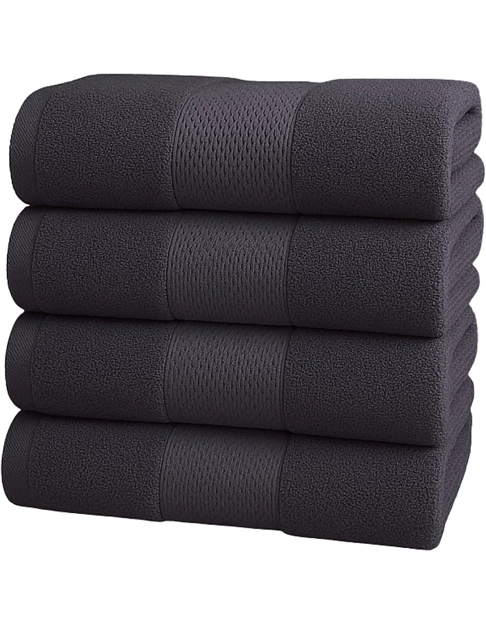 Burak Tekstil Cotton Towel Set, 4 Pieces, Bath Towel 170 x 40 cm, Hand Towel 100 x 50 cm, Face Towel 30 x 30 cm (Kashmere, 2 Bath Towels 2 Face Towels)