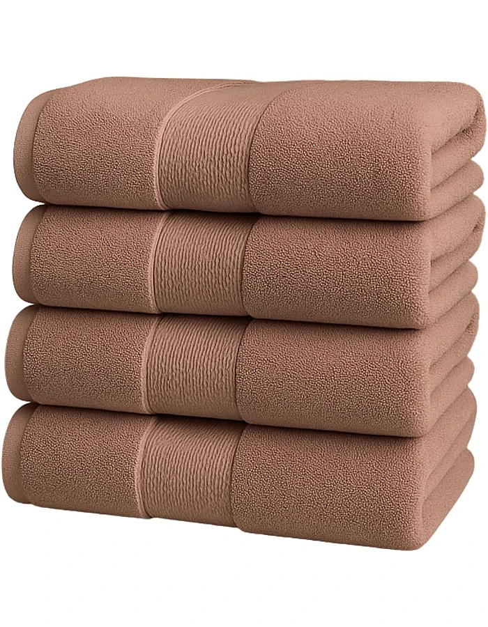 Burak Tekstil Cotton Towel Set, 4 Pieces, Bath Towel 170 x 40 cm, Hand Towel 100 x 50 cm, Face Towel 30 x 30 cm (Kashmere, 2 Bath Towels 2 Face Towels)