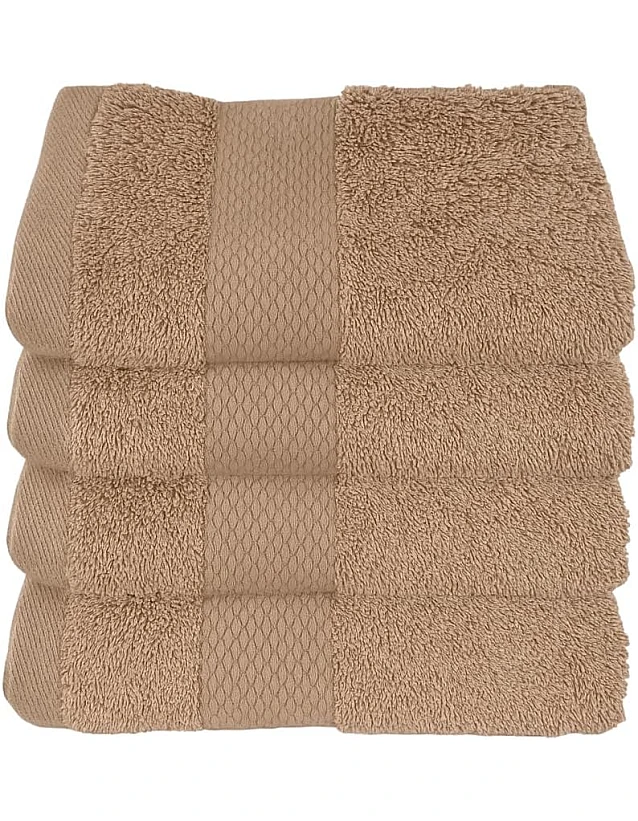 Burak Tekstil Cotton Towel Set, 4 Pieces, Bath Towel 170 x 40 cm, Hand Towel 100 x 50 cm, Face Towel 30 x 30 cm (Kashmere, 2 Bath Towels 2 Face Towels)