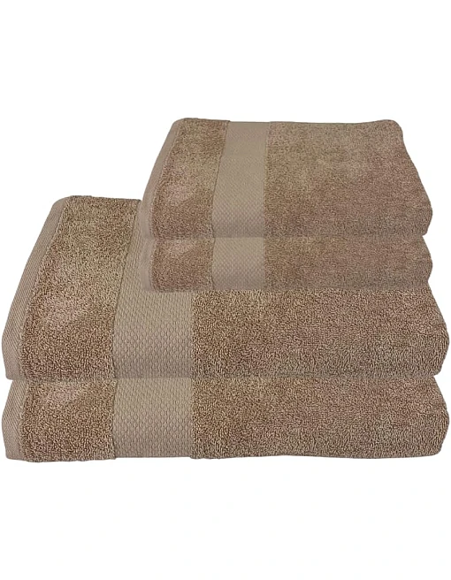 Burak Tekstil Cotton Towel Set, 4 Pieces, Bath Towel 170 x 40 cm, Hand Towel 100 x 50 cm, Face Towel 30 x 30 cm (Kashmere, 2 Bath Towels 2 Face Towels)