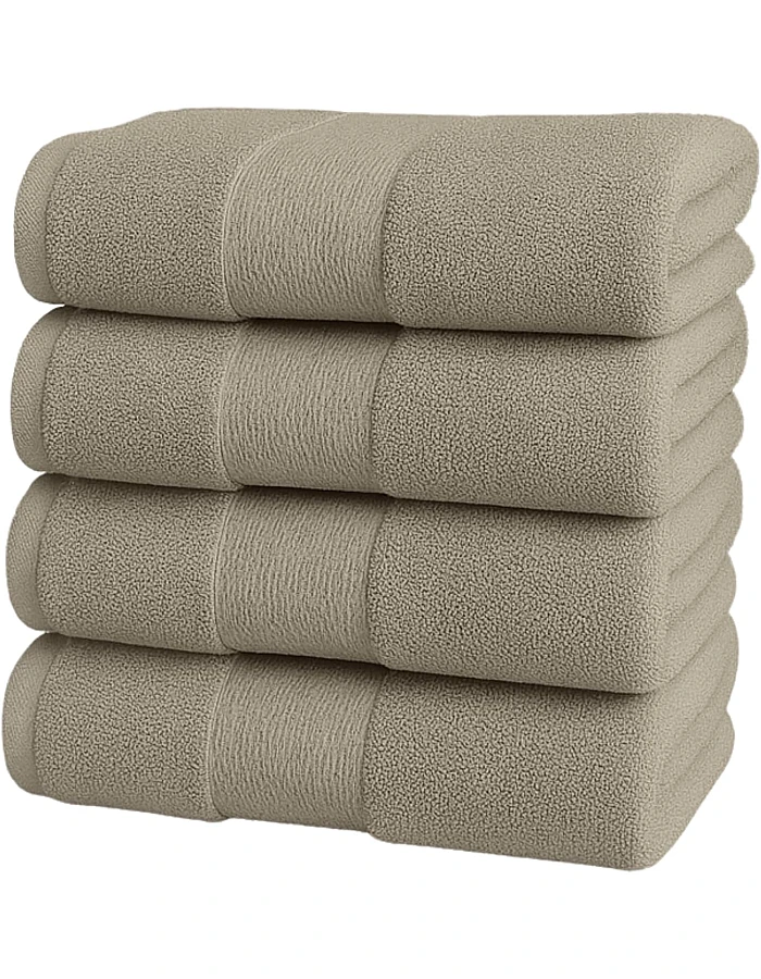 Burak Tekstil Cotton Towel Set, 4 Pieces, Bath Towel 170 x 40 cm, Hand Towel 100 x 50 cm, Face Towel 30 x 30 cm (Kashmere, 2 Bath Towels 2 Face Towels)