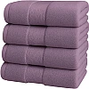 Burak Tekstil Cotton Towel Set, 4 Pieces, Ultra Soft, Highly Absorbent, 2 Bath Towel 140 x 70 cm, 2 Face Towel 30 x 30 cm (Barn Red, 2 Bath Towels 2 Face Towels)