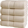 Burak Tekstil Cotton Towel Set, 4 Pieces of Face Towel 30 x 30 cm, Ultra Soft, Highly Absorbent (Beige, 4 Face Towels (30 x 30))