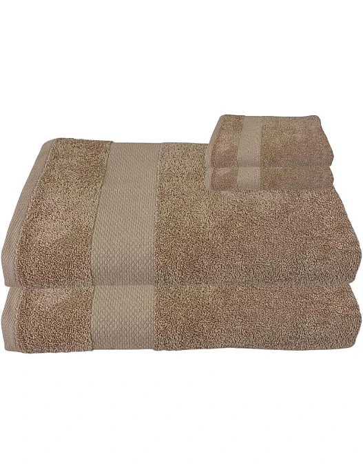 Burak Tekstil Cotton Towel Set, 4 Pieces of Face Towel 30 x 30 cm, Ultra Soft, Highly Absorbent (Beige, 4 Face Towels (30 x 30))
