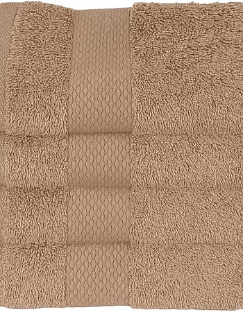 Burak Tekstil Cotton Towel Set, 4 Pieces of Face Towel 30 x 30 cm, Ultra Soft, Highly Absorbent (Beige, 4 Face Towels (30 x 30))