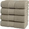 Burak Tekstil Cotton Towel Set, 4 Pieces of Face Towel 30 x 30 cm, Ultra Soft, Highly Absorbent (Beige, 4 Face Towels (30 x 30))