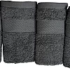 Burak Tekstil Cotton Towel Set, 4 Pieces of Face Towel 30 x 30 cm, Ultra Soft, Highly Absorbent (Gray, 4 Face Towels (30 x 30))