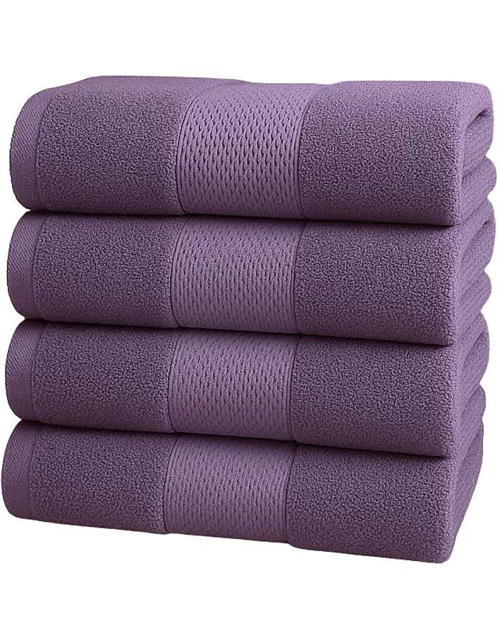 Burak Tekstil Cotton Towel Set, 4 Pieces of Face Towel 30 x 30 cm, Ultra Soft, Highly Absorbent (Gray, 4 Face Towels (30 x 30))