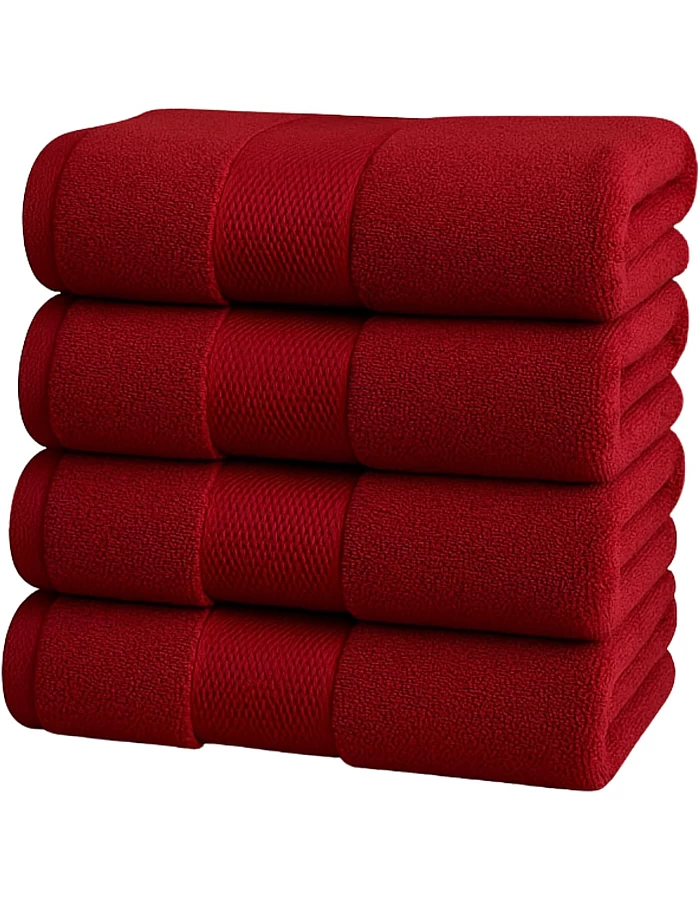 Burak Tekstil Cotton Towel Set, 4 Pieces of Face Towel 30 x 30 cm, Ultra Soft, Highly Absorbent (Gray, 4 Face Towels (30 x 30))