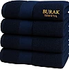Burak Tekstil Cotton Towel Set, 4 Pieces of Face Towel 30 x 30 cm, Ultra Soft, Highly Absorbent (Gray, 4 Face Towels (30 x 30))