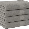 Burak Tekstil Cotton Towel Set, 4 Pieces of Face Towel 30 x 30 cm, Ultra Soft, Highly Absorbent (Gray, 4 Face Towels (30 x 30))