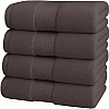 Burak Tekstil Cotton Towel Set, 4 Pieces of Face Towel 30 x 30 cm, Ultra Soft, Highly Absorbent (Gray, 4 Face Towels (30 x 30))