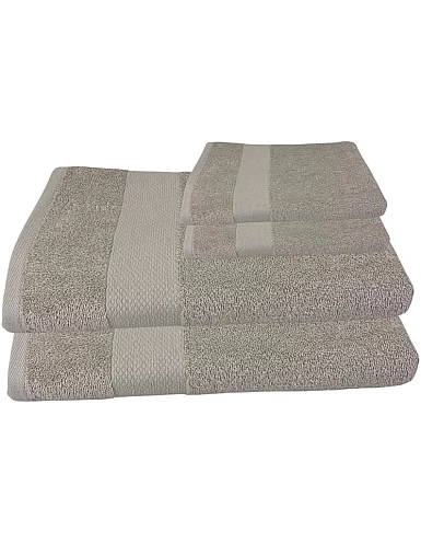 Burak Tekstil Cotton Towel Set, 4 Pieces of Face Towel 30 x 30 cm, Ultra Soft, Highly Absorbent (Gray, 4 Face Towels (30 x 30))
