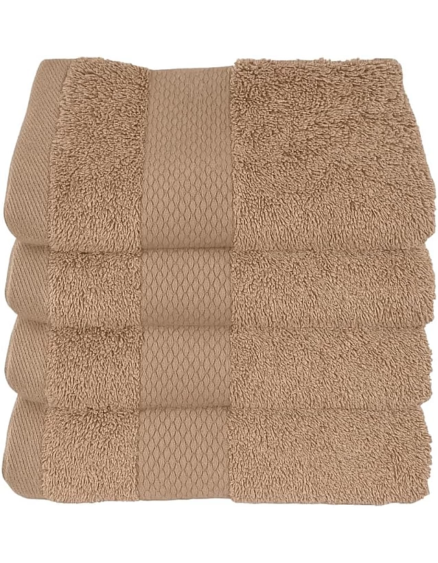 Burak Tekstil Cotton Towel Set, 4 Pieces of Face Towel 30 x 30 cm, Ultra Soft, Highly Absorbent (Gray, 4 Face Towels (30 x 30))