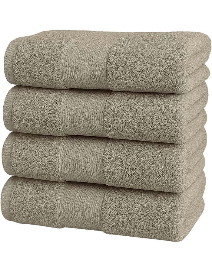 Burak Tekstil Cotton Towel Set, 4 Pieces of Face Towel 30 x 30 cm, Ultra Soft, Highly Absorbent (Gray, 4 Face Towels (30 x 30))