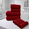 Burak Tekstil Egyptian Cotton Towel Set, 8-Piece, 2 Bath, 2 Hand, 4 Face Towels, Ultra Soft, Highly Absorbent (Barn Red)