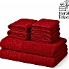 Burak Tekstil Egyptian Cotton Towel Set, 8-Piece, 2 Bath, 2 Hand, 4 Face Towels, Ultra Soft, Highly Absorbent (Barn Red)