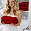 Burak Tekstil Egyptian Cotton Towel Set, 8-Piece, 2 Bath, 2 Hand, 4 Face Towels, Ultra Soft, Highly Absorbent (Barn Red)