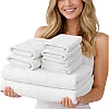 Burak Tekstil Egyptian Cotton Towel Set, 8-Piece, 2 Bath, 2 Hand, 4 Face Towels, Ultra Soft, Highly Absorbent (Barn Red)