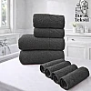 Burak Tekstil Egyptian Cotton Towel Set, 8-Piece, 2 Bath, 2 Hand, 4 Face, Ultra Soft, Highly Absorbent (Gray)