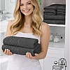 Burak Tekstil Egyptian Cotton Towel Set, 8-Piece, 2 Bath, 2 Hand, 4 Face, Ultra Soft, Highly Absorbent (Gray)
