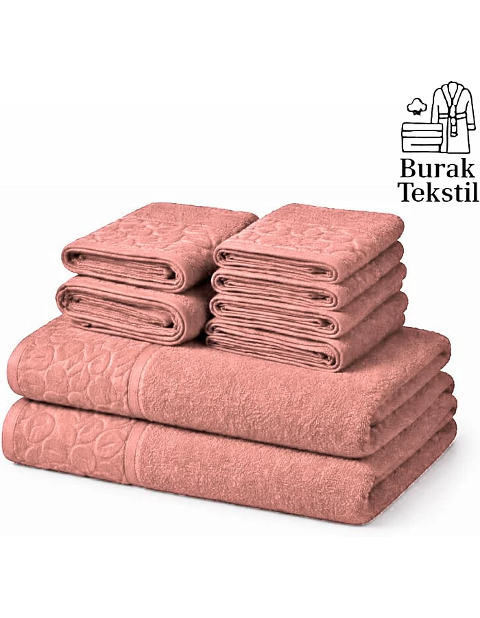 Burak Tekstil Egyptian Cotton Towel Set, 8-Piece, 2 Bath, 2 Hand, 4 Face, Ultra Soft, Highly Absorbent (Kashmere)