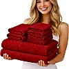 Burak Tekstil Egyptian Cotton Towel Set, 8-Piece, 2 Bath, 2 Hand, 4 Face, Ultra Soft, Highly Absorbent (Kashmere)