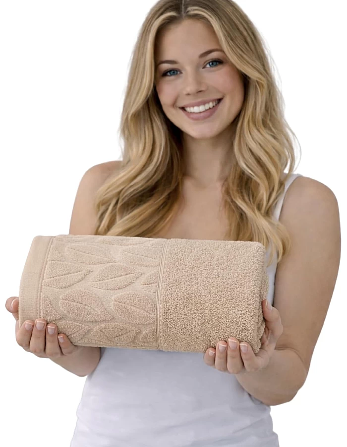 Burak Tekstil Soft Linen Luxury 1 Piece, Bath Towels (100 x 50 cm), 100% Cotton Towels (Cashmere, 100 * 50 CM)