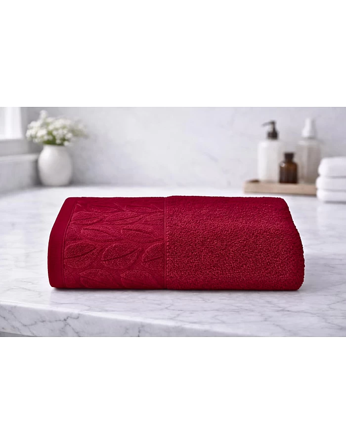 Burak Tekstil Soft Linen Luxury 1 Piece, Bath Towels (140 x 70 cm), 100% Cotton Towels. (Burn Red, 140 * 70 CM)